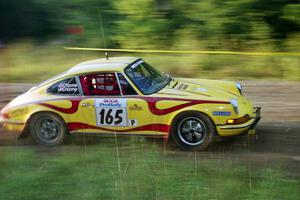 Dennis Chizma / Claire Chizma Porsche 911 at speed on SS14, East Steamboat.