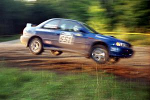 Mark Sarnecki / Rick Kopecky Subaru Impreza 2.5RS catch huge air on SS14, East Steamboat.