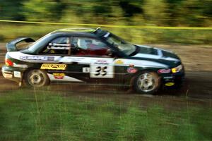 Lee Shadbolt / Bob Sherman Subaru Impreza at speed on SS14, East Steamboat.