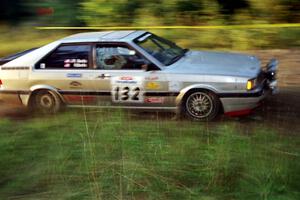 Bob Burtis / Rick Burtis Audi Quattro Coupe at speed on SS14, East Steamboat.