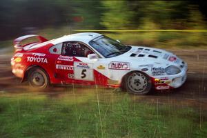 Ralph Kosmides / Ken Cassidy Toyota Supra Turbo at speed on SS14, East Steamboat.