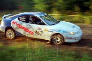 Larry Webster / J. Jon Wickens Hyundai Tiburon at speed on SS14, East Steamboat.