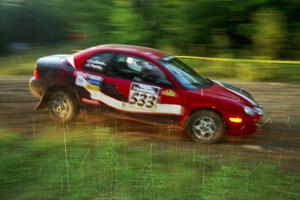 Tom Young / Jim LeBeau Dodge Neon ACR at speed on SS14, East Steamboat.