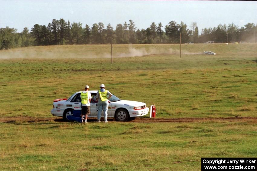 Todd Jarvey / Rich Faber Mitsubishi Galant VR-4 at the start of SS11, Ranch Super Special I.