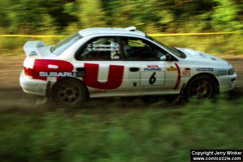 Henry Krolikowski / Cindy Krolikowski Subaru WRX STi at speed on SS14, East Steamboat.