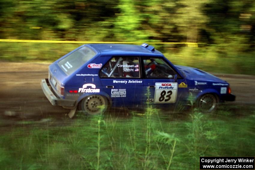 Mark Utecht / Brenda Corneliusen Dodge Omni GLH Turbo at speed on SS14, East Steamboat.