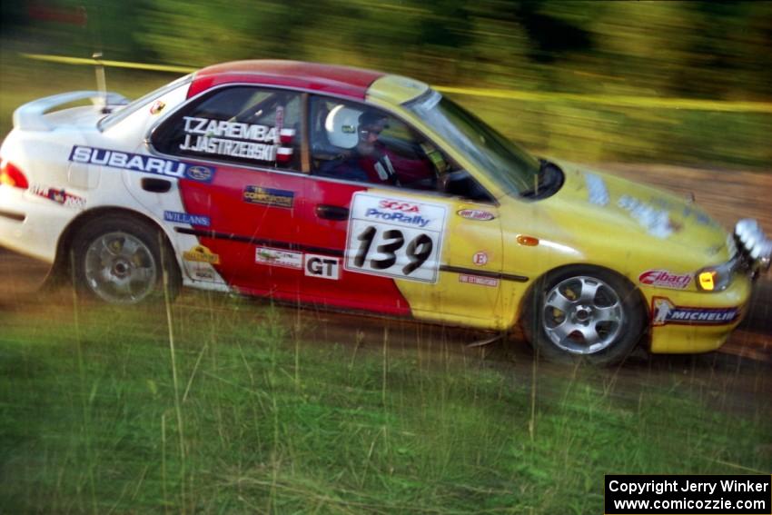 Janusz Jastrzebski / Tomasz Zaremba Subaru Impreza at speed on SS14, East Steamboat.