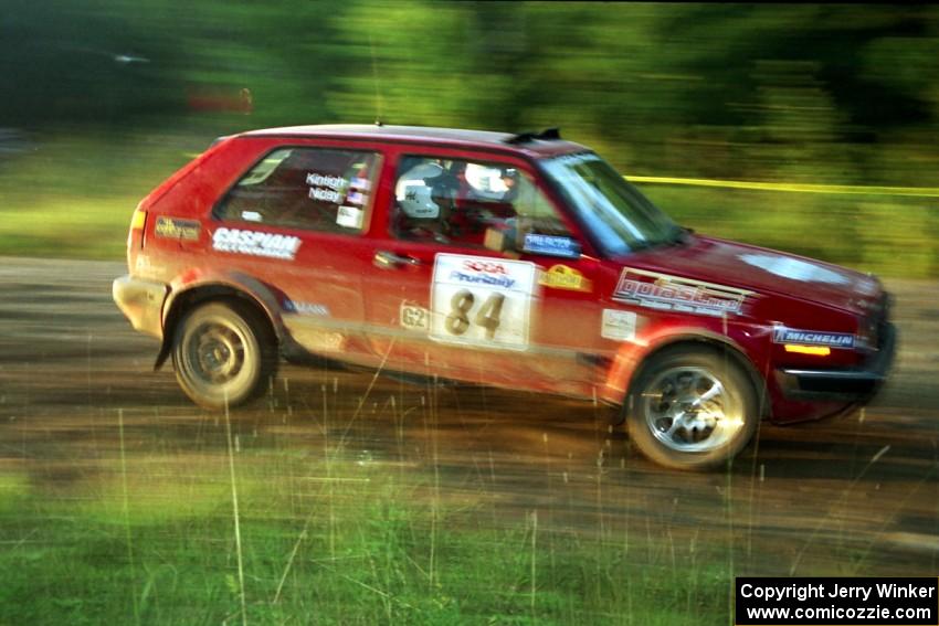 J.B. Niday / Al Kintigh VW GTI at speed on SS14, East Steamboat.