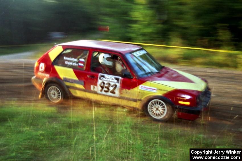 Dmitri Kishkarev / Dave Shindle VW GTI at speed on SS14, East Steamboat.