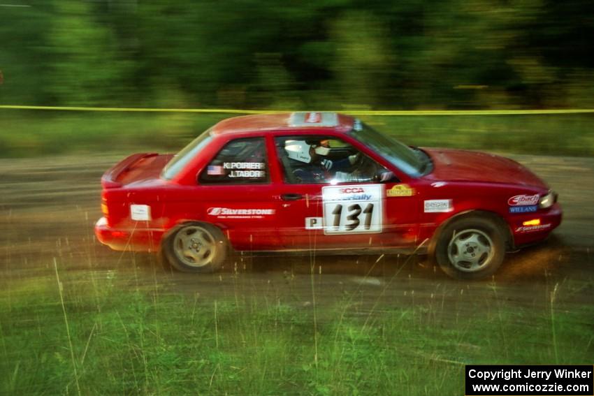 Jon Tabor / Kevin Poirier Nissan Sentra SE-R at speed on SS14, East Steamboat.