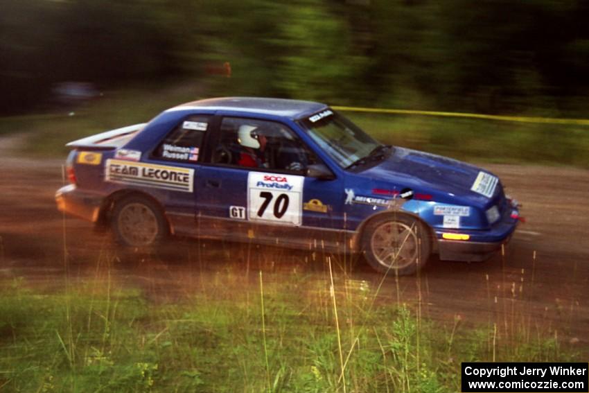 Kendall Russell / Dave Weiman Dodge Shadow at speed on SS14, East Steamboat.