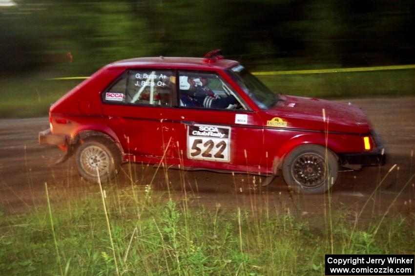 Jon Butts / Gary Butts Dodge Omni GLH at speed on SS14, East Steamboat.