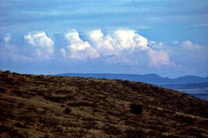 A giant thunderstorm off in the distance from the high plains.