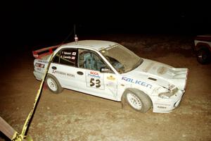 Tony Takaori / Ken Cassidy Mitsubishi Lancer Evo III DNF'ed near the finish of SS2 with suspension failure.