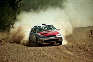 Nick Robinson / Carl Lindquist Honda Civic at speed near the finish of SS6.
