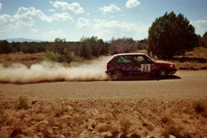 Brian Vinson / Richard Beels VW GTI at speed near the finish of SS6.