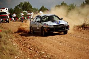 Lon Peterson / Bill Gutzmann Subaru Impreza 2.5RS Turbo through the spectator point on SS7.