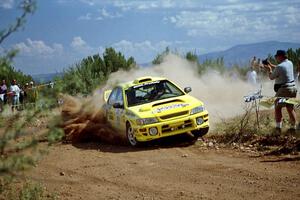 Paul Eklund / Scott Huhn Subaru Impreza through the spectator point on SS7.