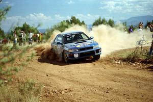 Eric Eaton / Kenny Almquist Subaru Impreza through the spectator point on SS7.