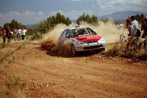 Nick Robinson / Carl Lindquist Honda Civic through the spectator point on SS7.