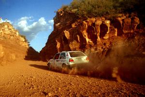 Bob Nielsen / Brett Corneliusen VW GTI heads through 'the cut' on the First View II stage.