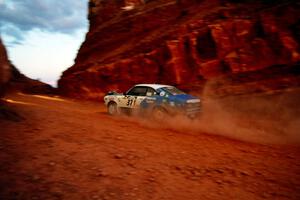 John Shults / Don Shreyer Mazda RX-3 heads through 'the cut'  on the First View II stage.