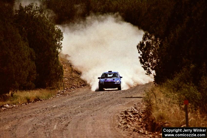 Bryan Hourt / John Dillon Honda Civic at speed near the finish of SS6.