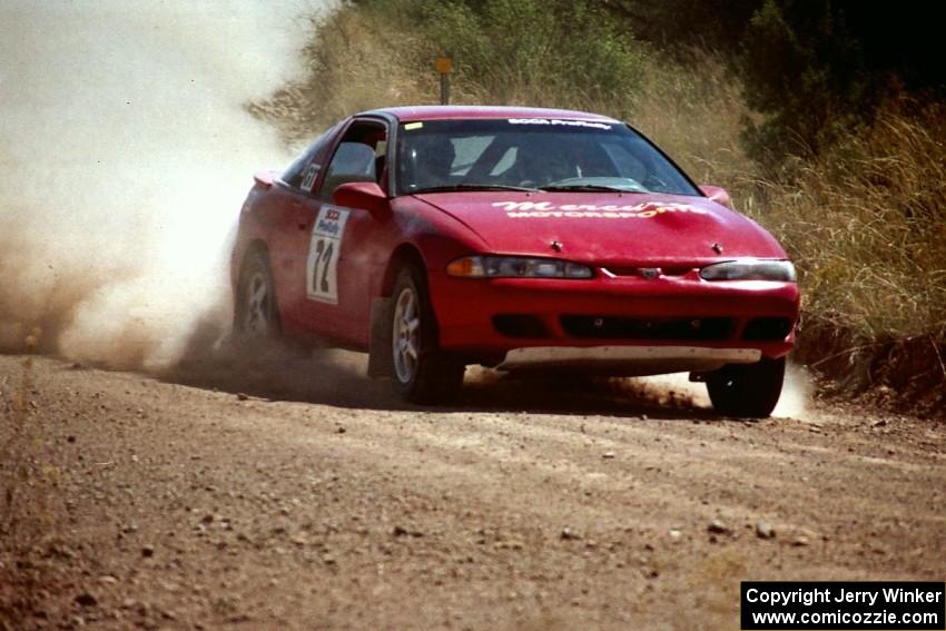 Roger Hull / Sean Gallagher Eagle Talon at speed near the finish of SS6.