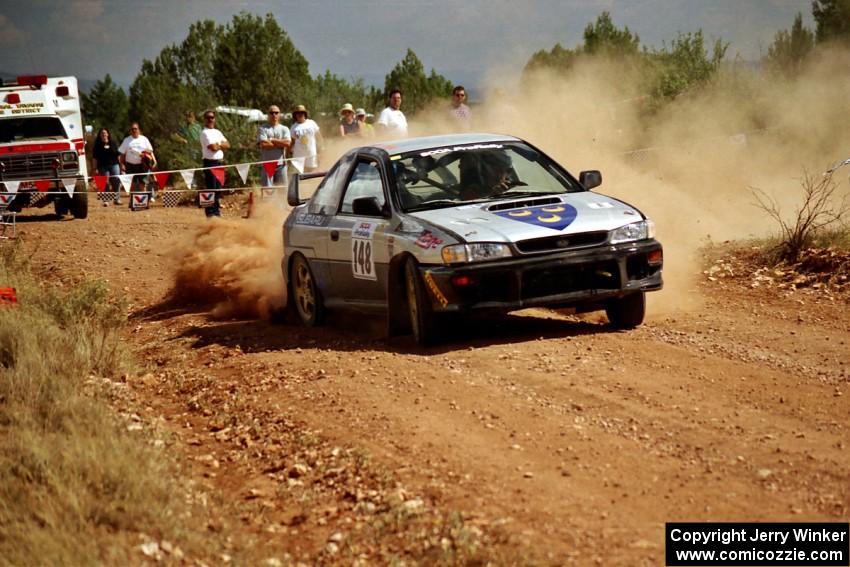 Lon Peterson / Bill Gutzmann Subaru Impreza 2.5RS Turbo through the spectator point on SS7.