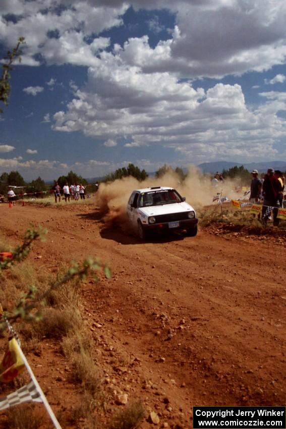 Bob Nielsen / Brett Corneliusen VW GTI through the spectator point on SS7.