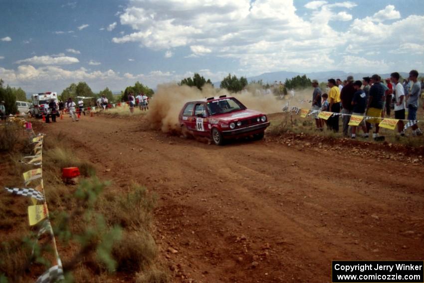 J.B. Niday / Al Kintigh VW GTI through the spectator point on SS7.