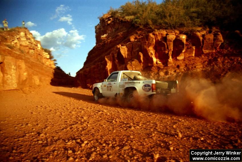 Ken Stewart / Doc Schrader Chevy S-10 heads through 'the cut' on the First View II stage.