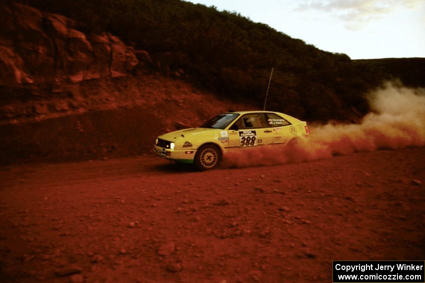 Darren Pennington / E.J. Webb VW Corrado G60 heads through 'the cut'  on the First View II stage.