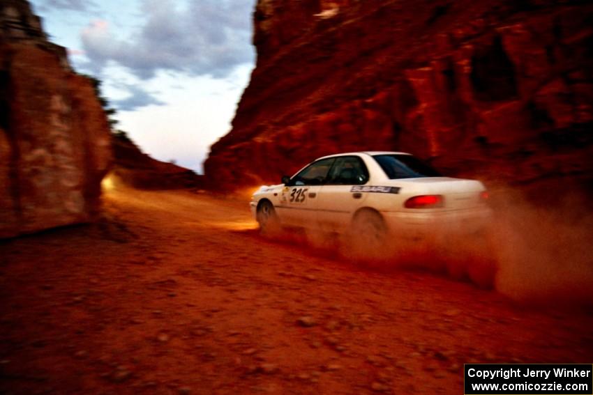 Bruce Brown / Pat Brown Subaru Impreza heads through 'the cut'  on the First View II stage.