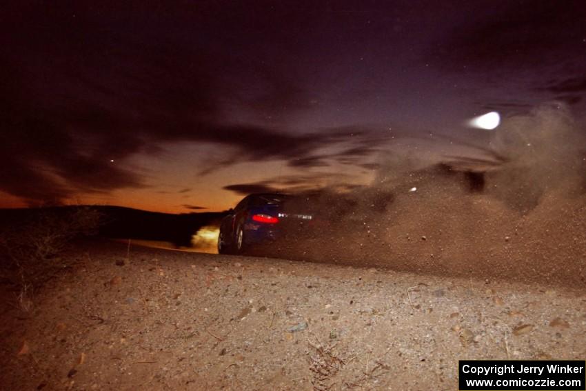 Paul Choinere / Jeff Becker Hyundai Tiburon at sunset on SS2.