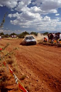 Jonathan Ryther / Janice Damitio Subaru Impreza 2.5RS through the spectator point on SS7.