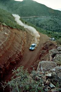 Lon Peterson / Bill Gutzmann Subaru Impreza 2.5RS Turbo heads through 'the cut' on the First View II stage.