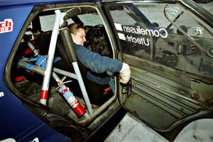 Inside of the rear door showing how far back the cage is on the Mark Utecht / Brenda Corneliusen Dodge Omni GLH Turbo