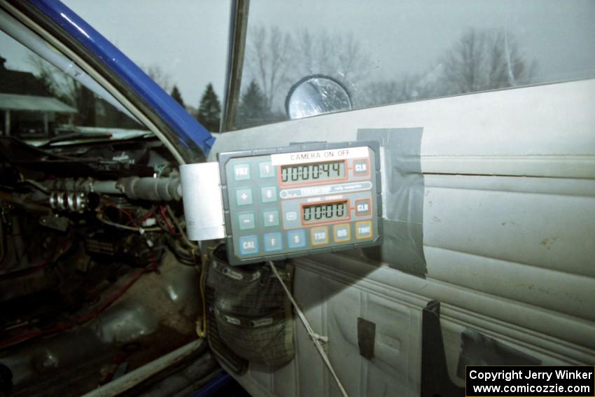 Timing clock in the Mark Utecht / Brenda Corneliusen Dodge Omni GLH Turbo