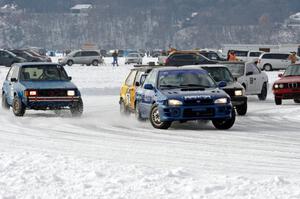 The start of one of the afternoon's sprint races.