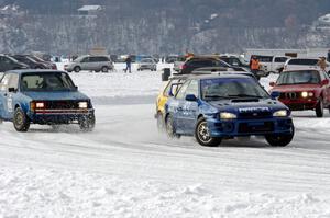 The start of one of the afternoon's sprint races.