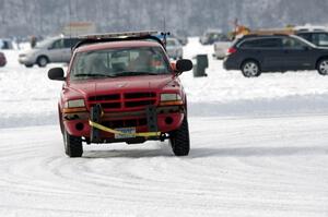 Jim Anderson's Dodge Pickup working as sweep for the first lap