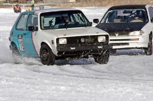 Brad Johnson / Morgan Johnson VW Rabbit and Dan Mooers' Subaru Impreza