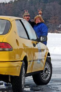 ??? and Julie Kochevar in front of the Tony Burhans / Dan Burhans II SAAB 9-3