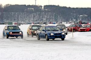 The start of one of the afternoon's sprint races