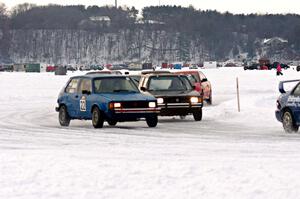 The start of one of the afternoon's sprint races