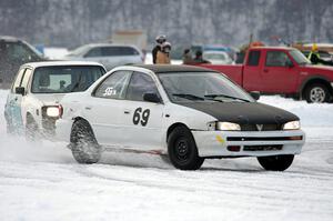 Dan Mooers' Subaru Impreza and Brad Johnson / Morgan Johnson VW Rabbit