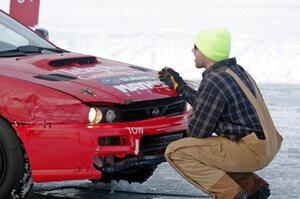 Will Cammack in front of the Rich Westgard / Brent Carlson / Dave Steen, Jr. Subaru Impreza