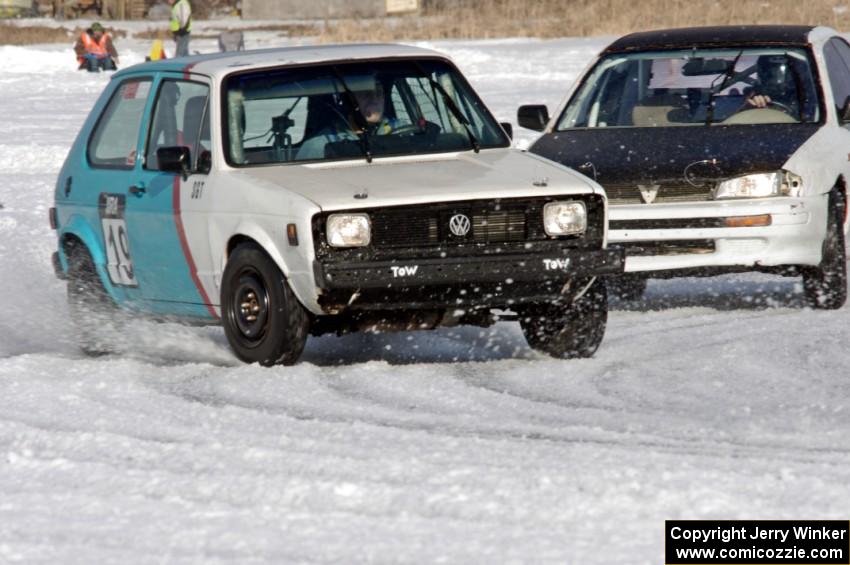 Brad Johnson / Morgan Johnson VW Rabbit and Dan Mooers' Subaru Impreza