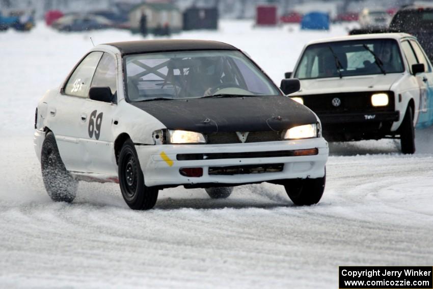 Dan Mooers' Subaru Impreza and Brad Johnson / Morgan Johnson VW Rabbit